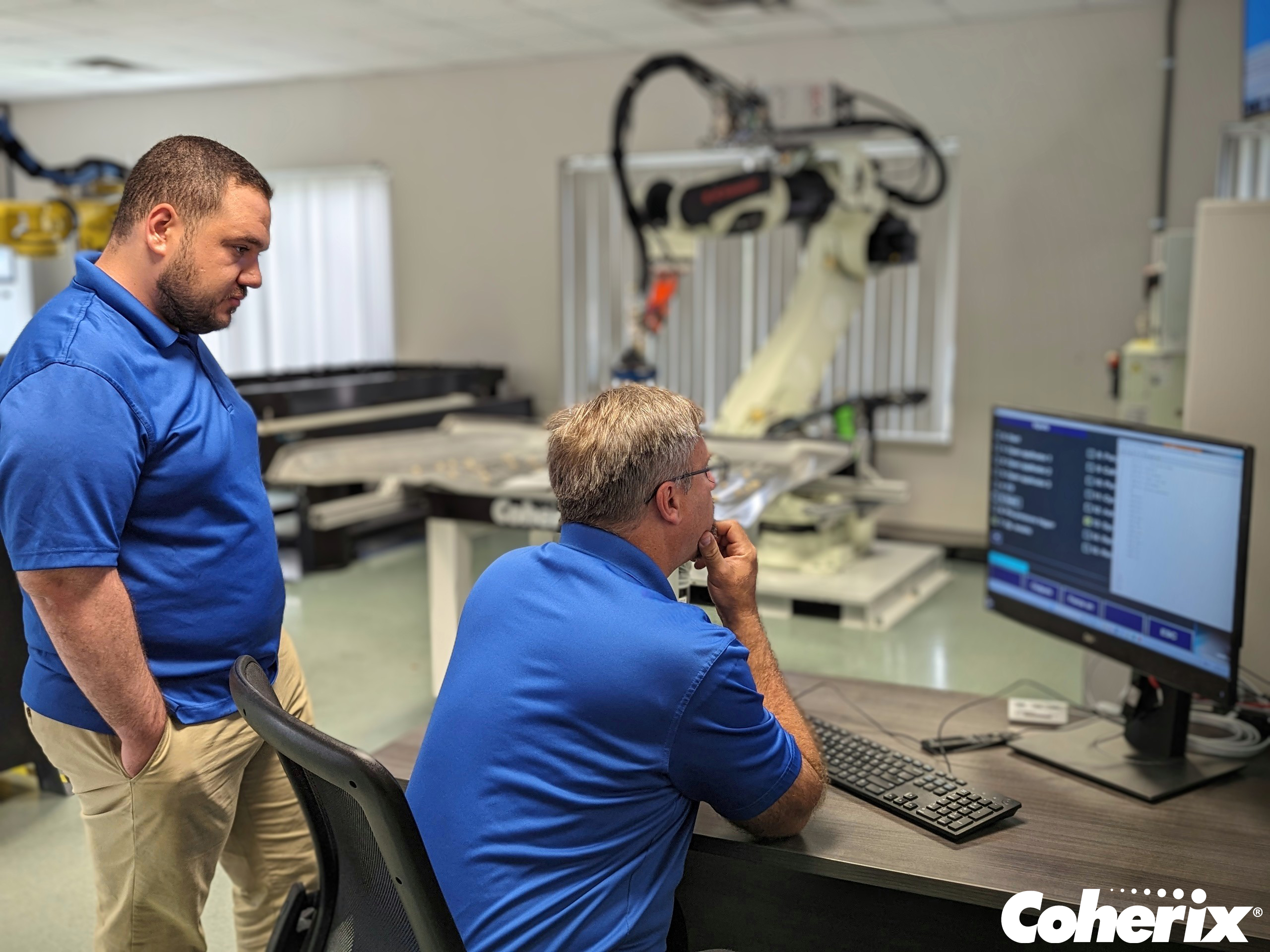 Robot programming is managed by the experienced Dispensing System Engineering Team at Coherix